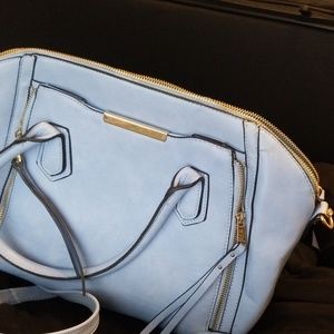 Baby blue shoulder and hand purse.